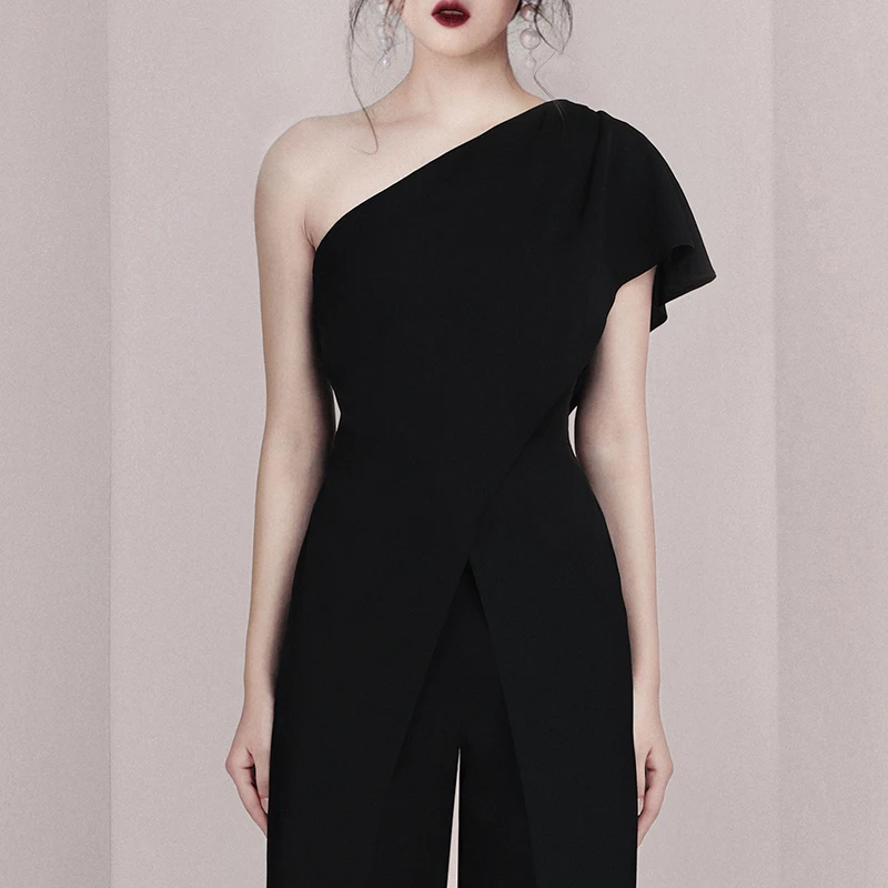 Женские Асимметричные комбинезоны прямого силуэта Max Spri элегантные однотонные