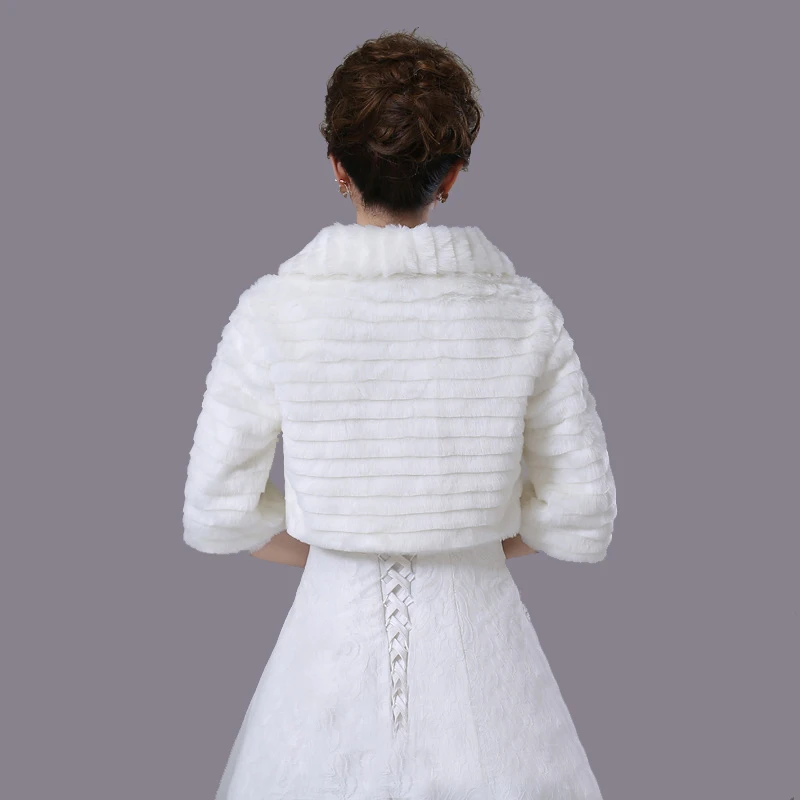 Зимняя женская шуба из искусственного меха с рукавом до локтя Свадебная Женская