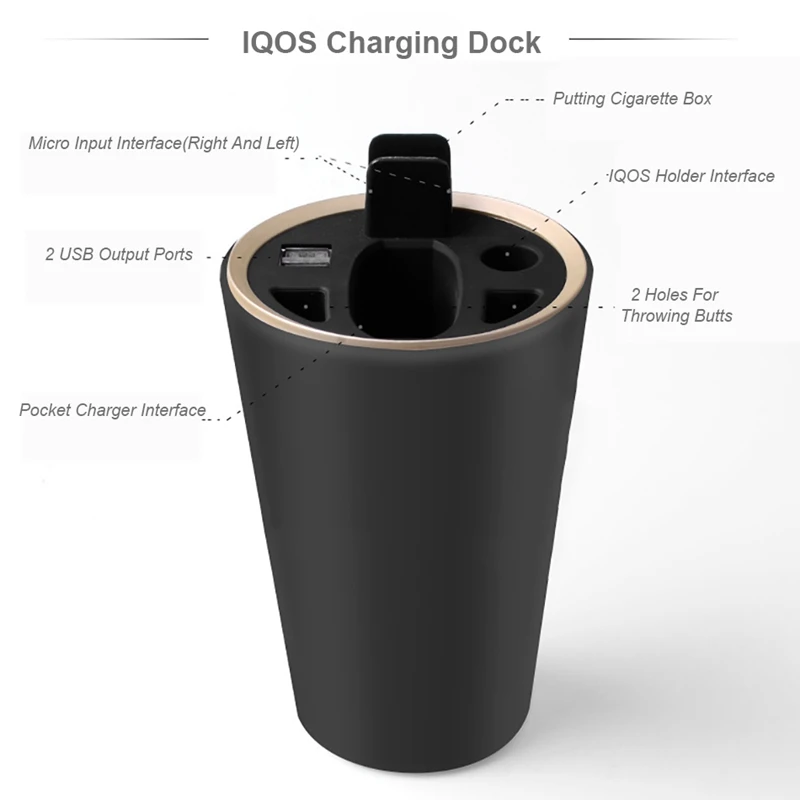 Автомобильное зарядное устройство 6 в 1 с Usb разъемом для электронных сигарет Iqos 2 4