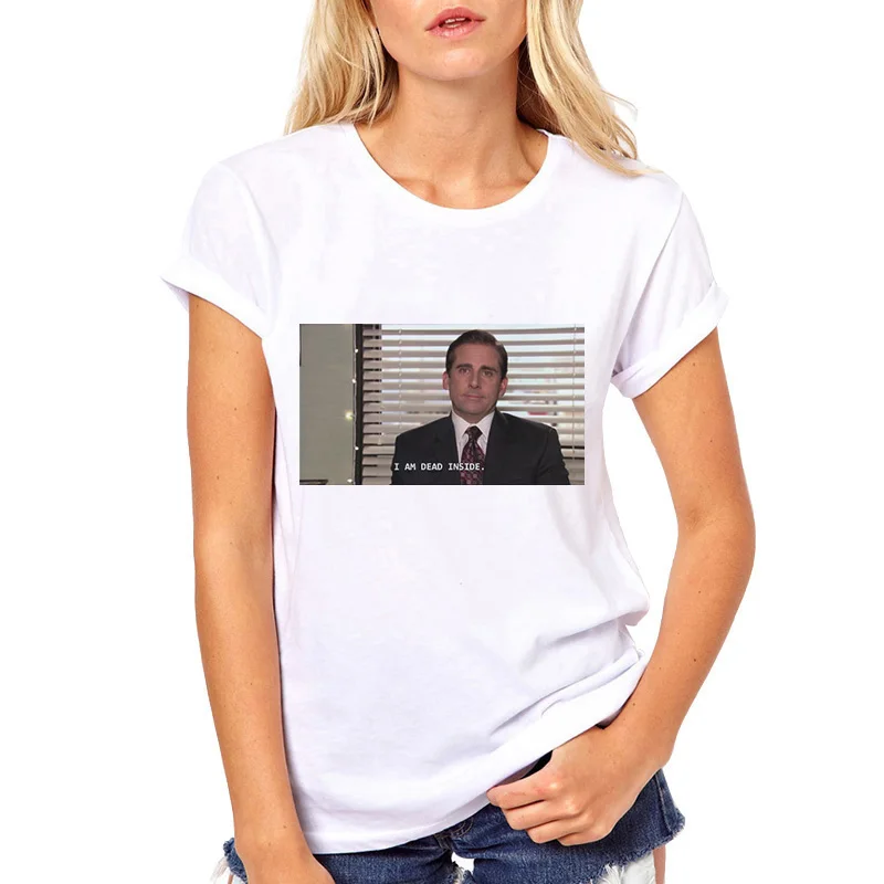 Бренд The Office Майкл Скотт I Am Dead Inside Quotes забавные женские футболки унисекс Tumblr Grunge