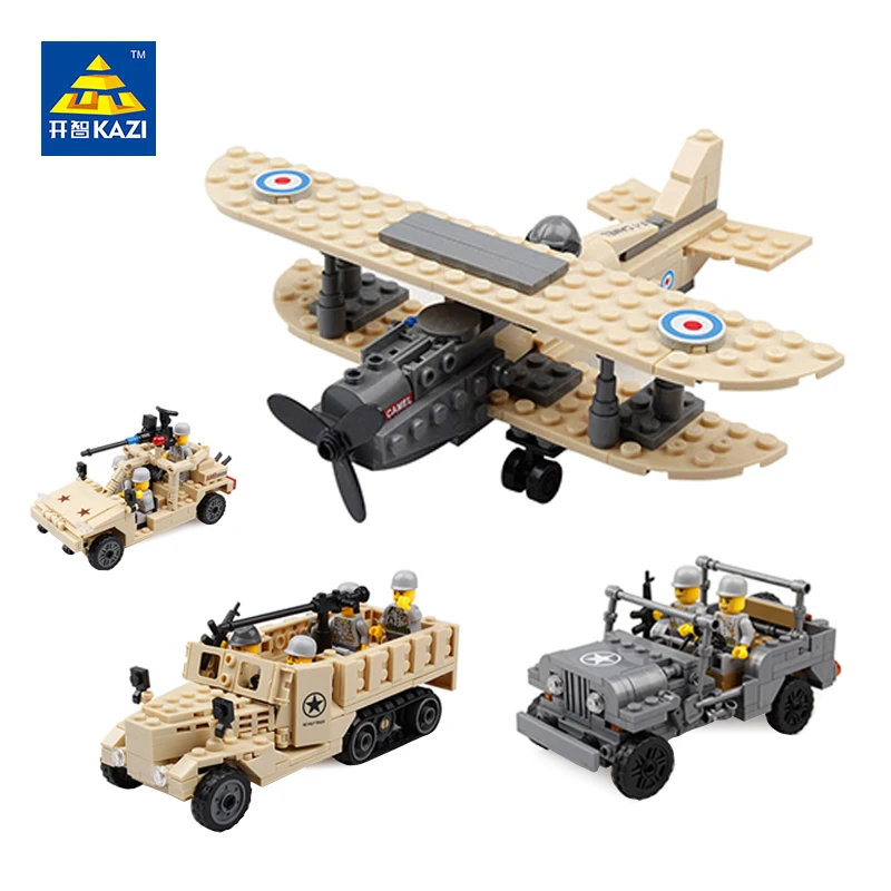 Конструктор Кази Армейский Джип автомобиль военная модель игрушки Brinquedos умные