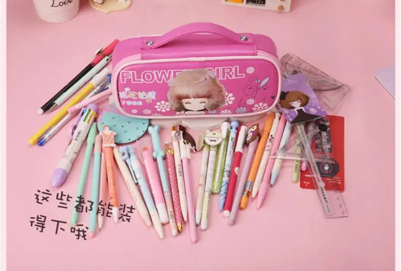 Kawaii пенал большой емкости милый мультяшный чехол для девочек пенал для карандашей держатель школьные канцелярские принадлежности Estuche Escolar
