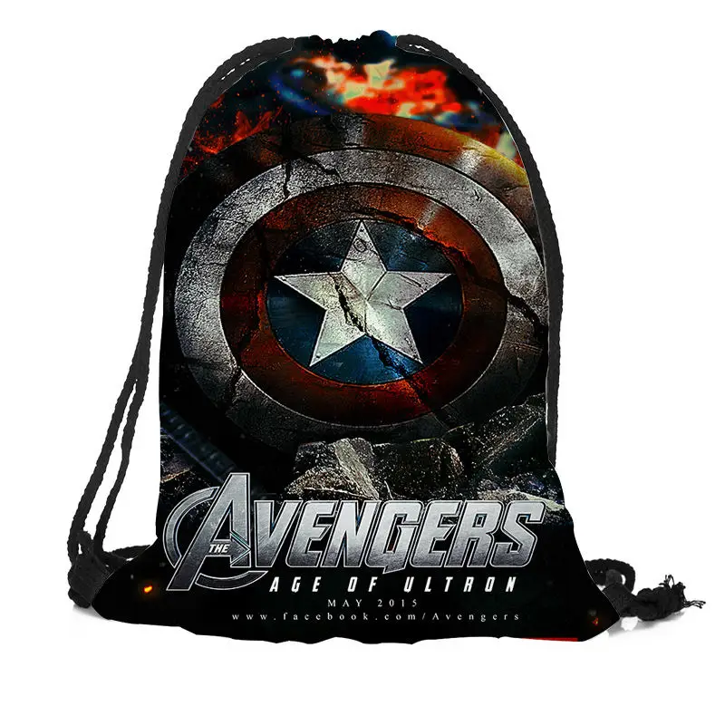 Marvel рюкзак с принтом на шнурках путешествия пляжные школьные сумки большой емкости настроить ваши изображения - Цвет: 16