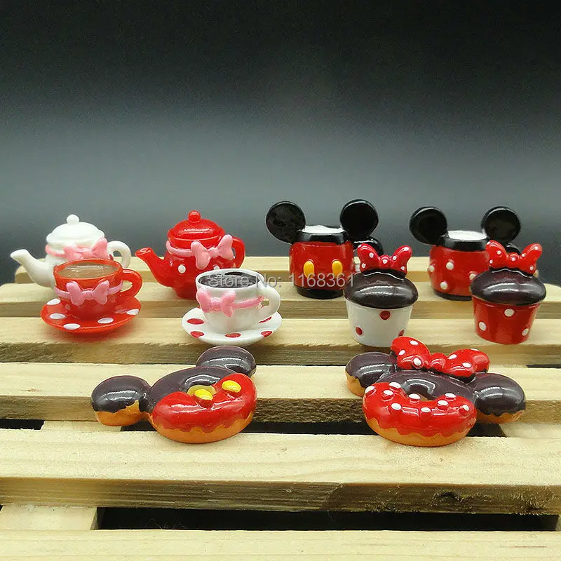 5 шт./лот распродажа кофейная чашка Микки и Минни кабошоны смешанных размеров для