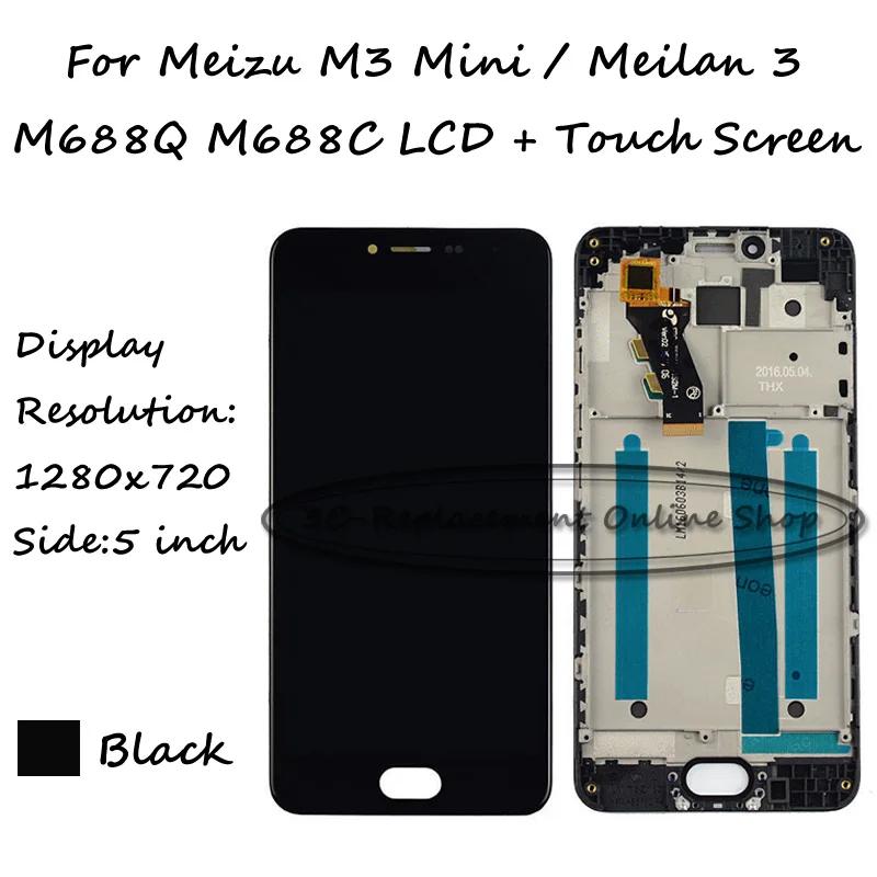 Черного цвета на каблуках высотой 5 дюймов для Meizu M3 мини/Meilan Note 3 M688Q M688C ЖК дисплей