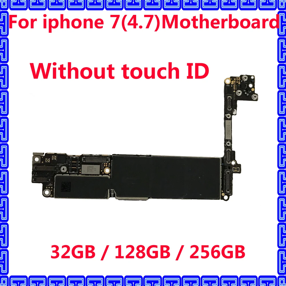 

unlocked iCloud motherboard without touch ID for iphone 7 32GB 128GB 256GB Original IOS system circuits mainboard with chips