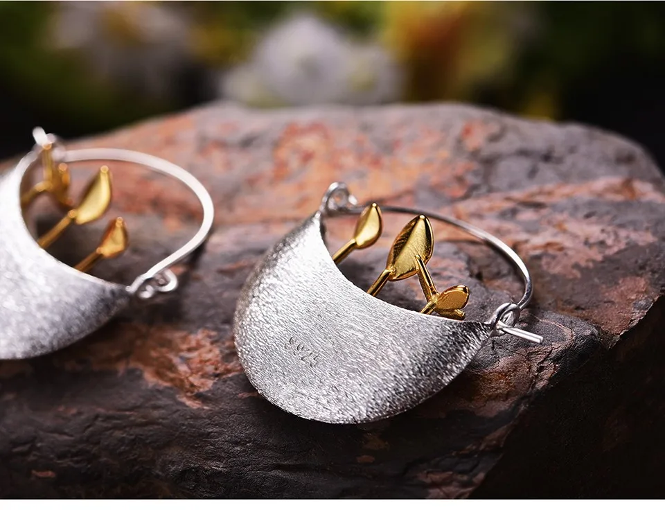 Lotus Fun, настоящее 925 пробы, серебряные серьги, натуральные, креативные, ручной работы, хорошее ювелирное изделие, мой маленький сад, Висячие серьги для женщин, подарок