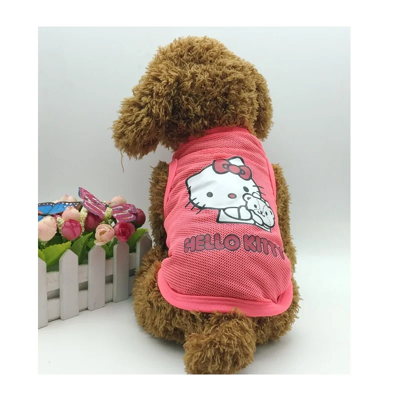 Летняя жилетка для питомцев милая серая Одежда собак Тоторо сетчатые рубашки