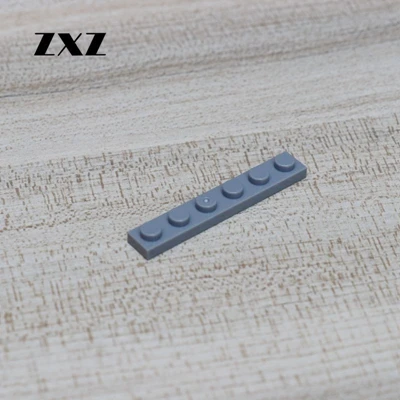 50 шт./лот детская учебно-развлекательная игрушечная тарелка 1x6 Короткие пластиковые кирпичи совместимый с лего части пластины 3666 - Цвет: Grey