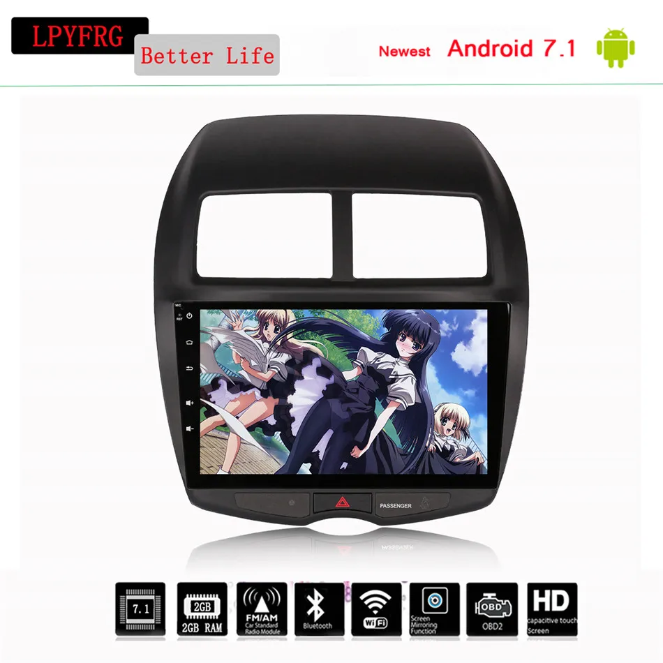 2 din Octa core android 10 0 автомобильный мультимедийный DVD GPS Радио для Mitsubishi ASX 2010 2012 2016 2017