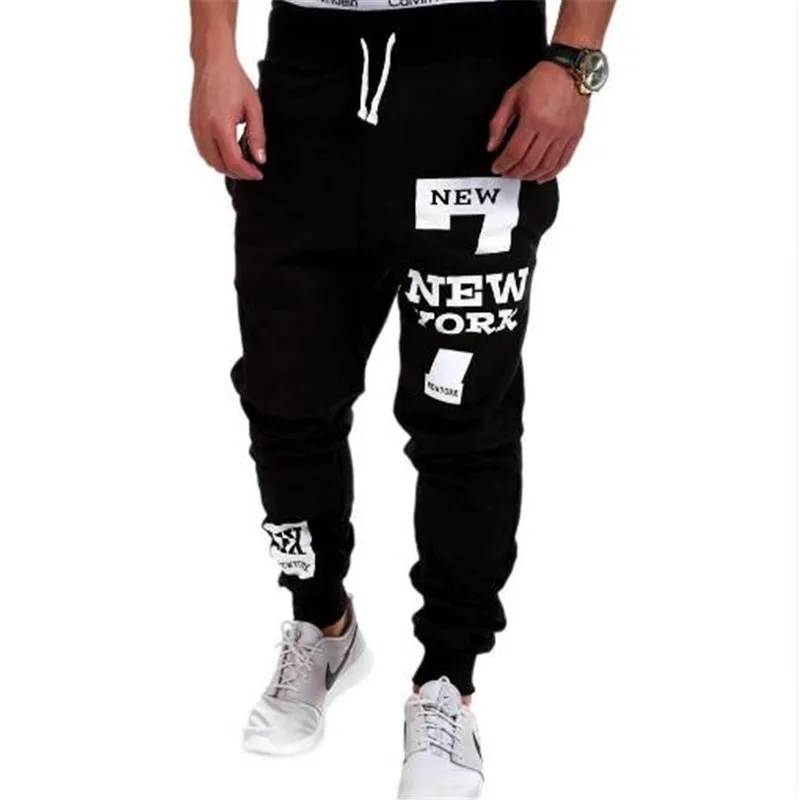2016 Весна Осень 3 цвета M-XXL Мужчины Sportpants Пик Бодибилдинг Штаны Центр Вперед Брюк