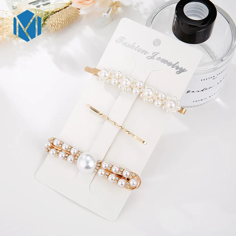 3pcs O 1 комплект INS модные элегантные жемчужные аксессуары и клипсы для волос для женщин девочек украшение для волос винтажная Свадебная Геометрическая шпилька для волос из сплава металлов - Цвет: 3pcs O