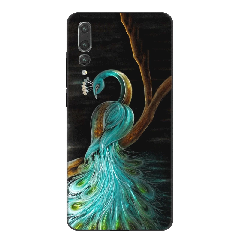 Silicone Phone Case For Huawei P30 P20 P10 P8 P9 Lite Pro P Smart Cover Peacock Bag Shell | Мобильные телефоны и