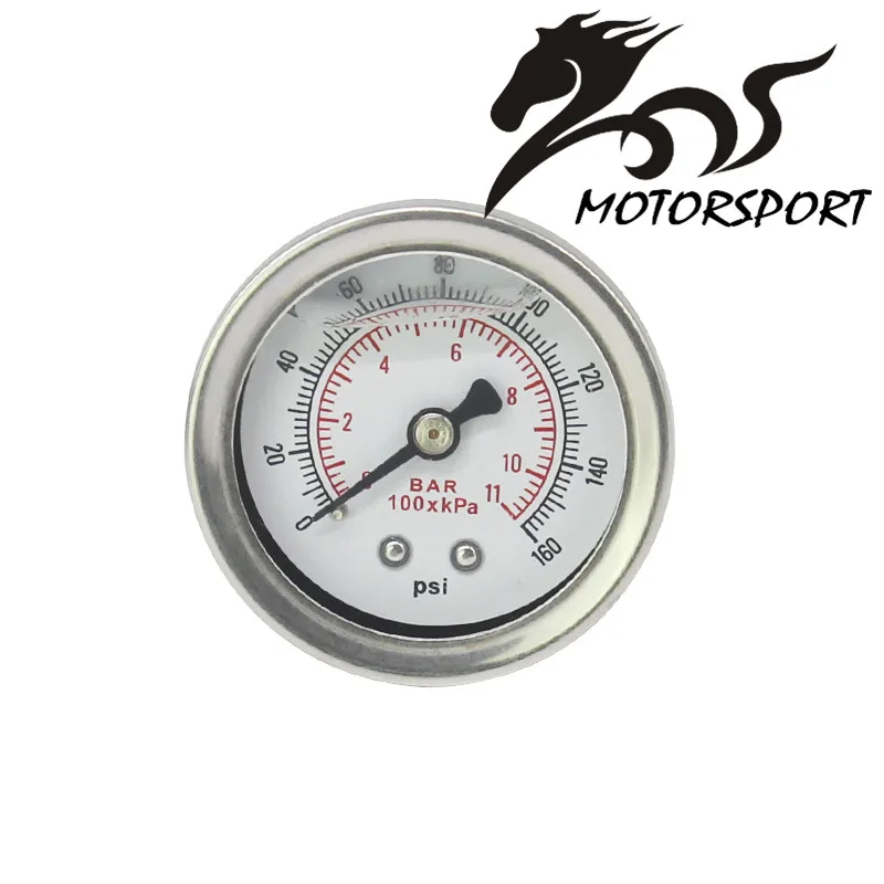 Датчик давления топлива 0-160 PSI/bar жидкое наполнение хром датчик топлива/масла |
