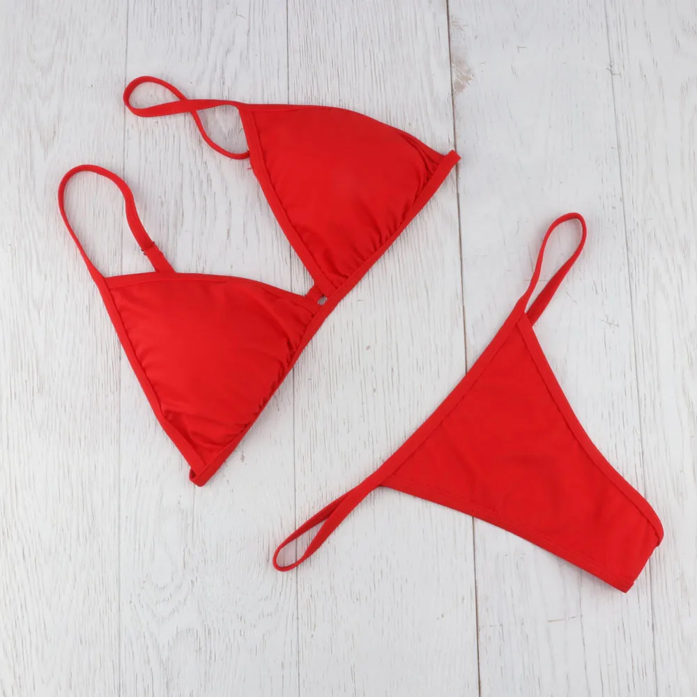 KLV 2019 Women Padded Bra G-string Thong Bikini Swimwear Two Pieces Swimsuit 2.18 | Женская одежда