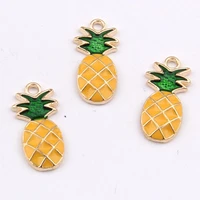 daisies 100pcslot 2510mm alloy metal enamel pineapple charms pendant for jewelry making findings