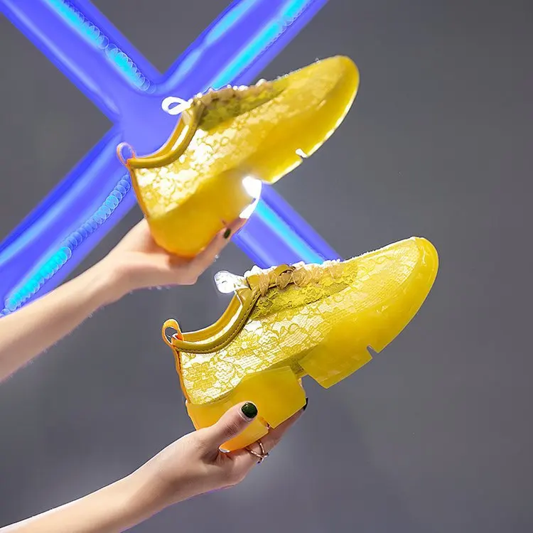 Повседневная Белая обувь; женские кроссовки на массивной платформе; zapatos de mujer; chaussures femme; модная женская дышащая обувь