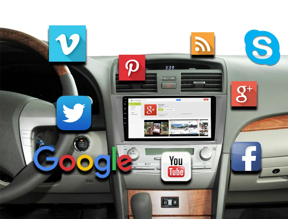 2 Din 9 дюймов Android 9,1 камера автомобильный Радио gps Авторадио сенсорный экран 2din для Toyota Camry 40 50 2007 2008 2009 2010 2011 45