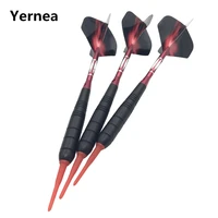 yernea high quality 3pcsset new soft tip darts electronic darts red dart head and shafts aluminium alloy shafts flights