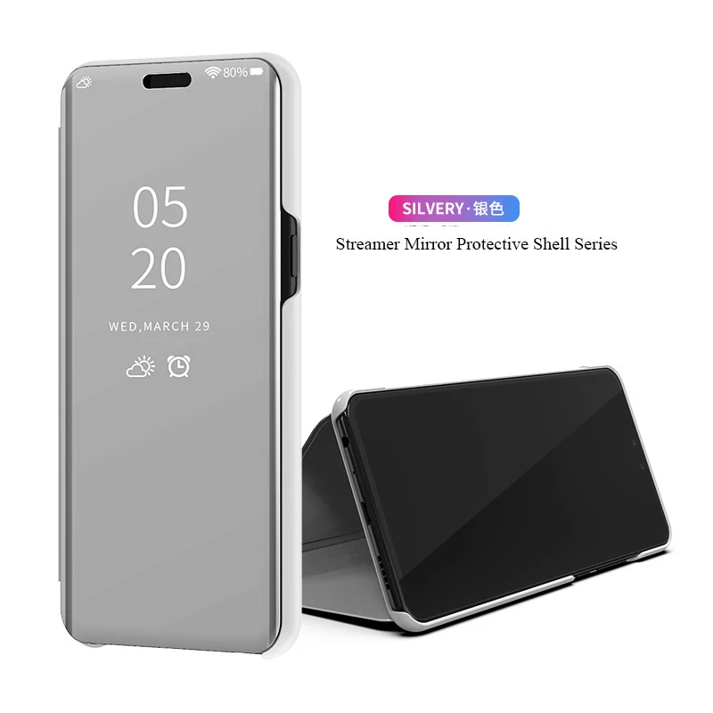 Сенсорный Чехол-книжка чехол для samsung Galaxy A7 A9s A6s A9 Star Lite A6 A8 плюс A3 A5 A7 зеркало 360 Защита подставка для телефона - Цвет: Silver