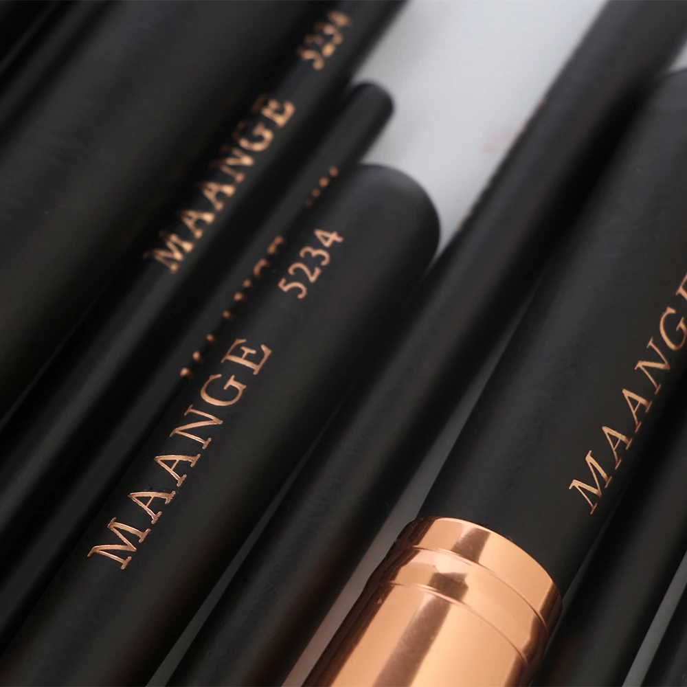 MAANGE Pro, 15 шт., Роскошные Полные Косметические кисти для макияжа, набор косметических инструментов, набор для смешивания пудры, контур теней, наборы кистей