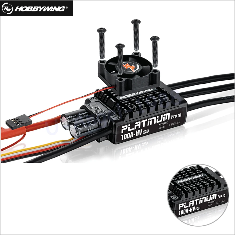 Оригинальный HOBBYWING Platinum HV V3 100A 5 12 S Lipo без bec Бесщеточный Регулятор скорости ESC для