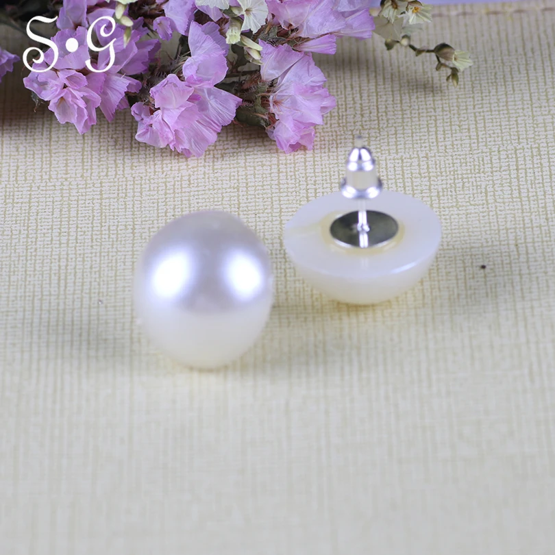 Женские круглые серьги с искусственным жемчугом 18 мм 1 пара повседневных