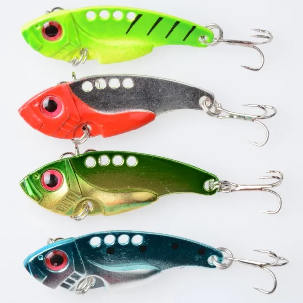 20pcs new Fishing Lure Blade Metal VIB Hard Bait Bass Walleye Crappie 11G 5.5CM Tackle With 8# Hools | Спорт и развлечения