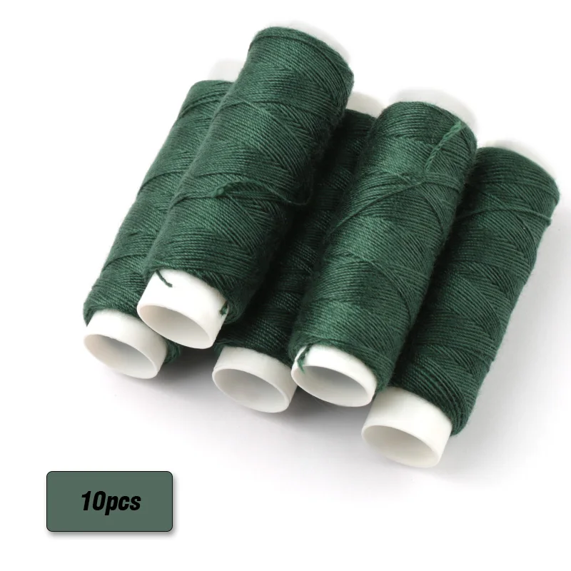 deep green x 10roll 50 м/рулон многоцветная ручная работа джинсовая толстая нить швейная игла diy швейная подходящая Полиэстер маленький рулон - Цвет: deep green x 10roll