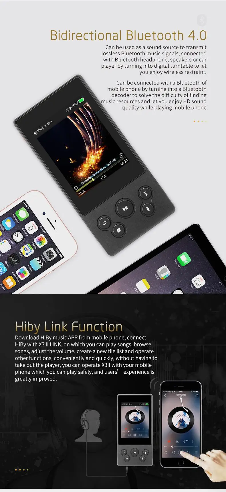 Xduoo X3II X3 II MP3 музыкальный плеер bluetooth 4,0 AK4490 Hi Fi аудио Mp 3 плеер Dsd мини Mp3 декодер плееры для поддержки 256 ГБ