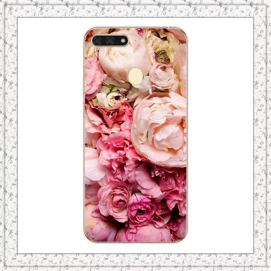 pink rose Чехол для huawei Honor 7A pro, 5,7 ', мягкий силиконовый чехол с принтом, чехол s для huawei Honor 7 A, Honor 7A pro, Fundas, Coque Capa - Цвет: pink rose
