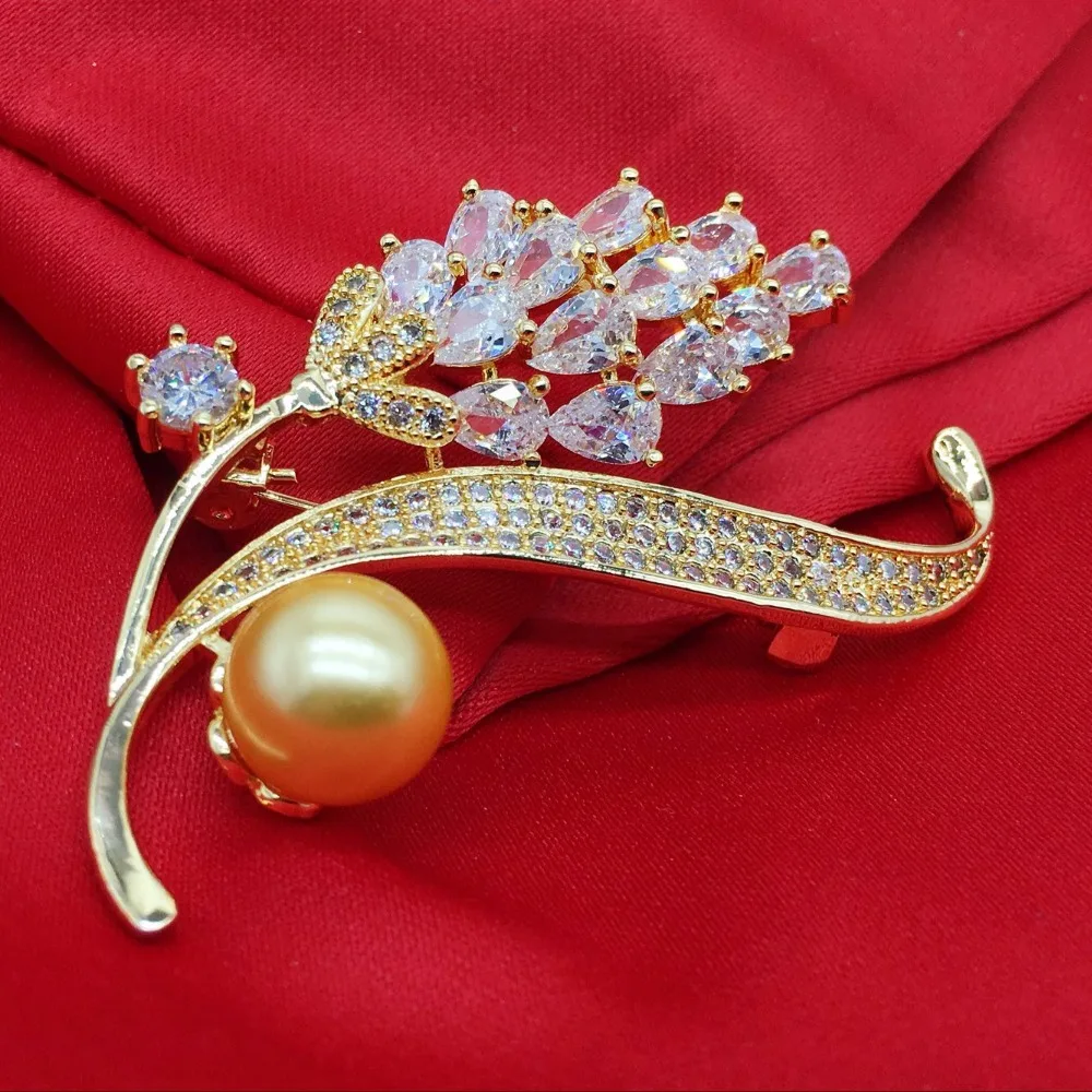 Женская Брошь с жемчугом ALPHONSE брошь цирконом для вечерние НКИ Подарочная на