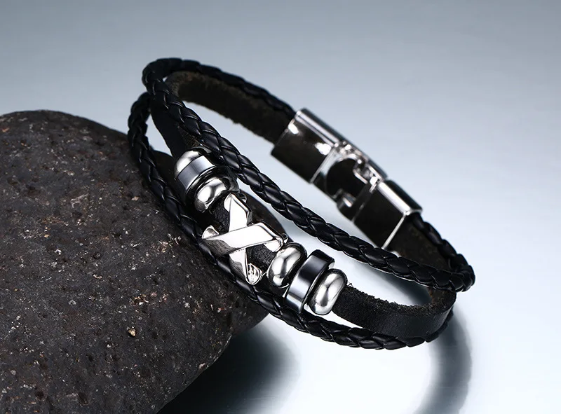 Винтажный кожаный браслет из натуральной ПУ бижутерия унисекс для девушек и