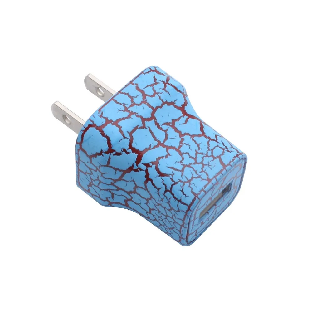 Светодиодный трещины стиль светящийся USB зарядное устройство вилка AC