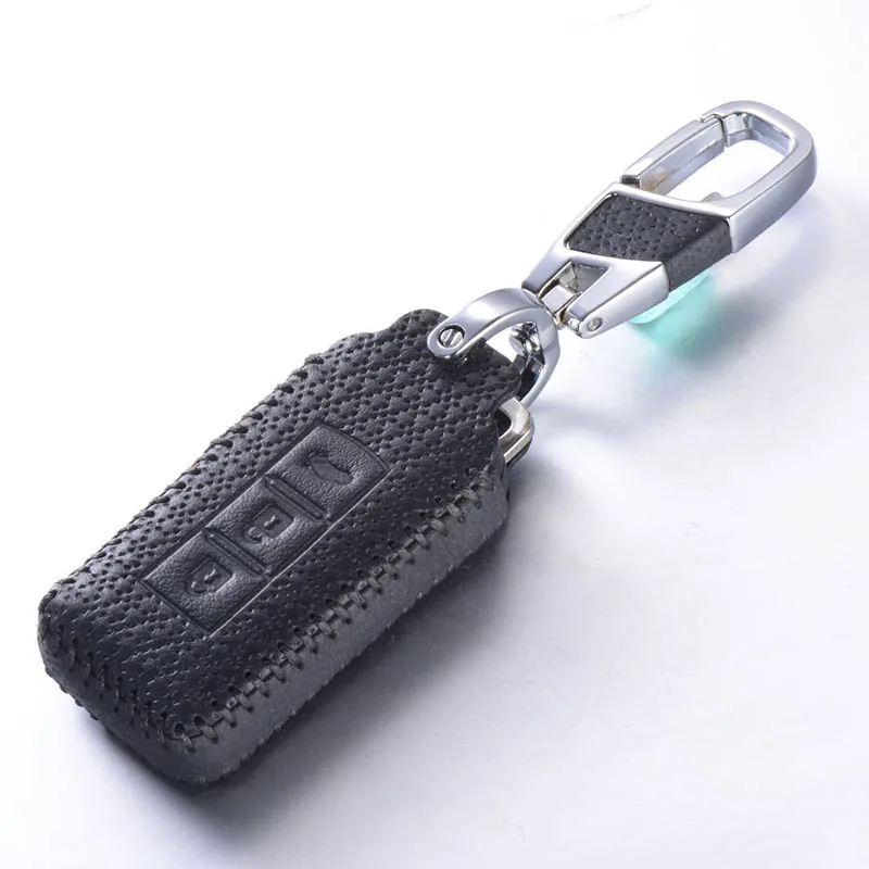 Роскошный качественный чехол для ключей из натуральной кожи Mitsubishi Outlander Lancer Pajero