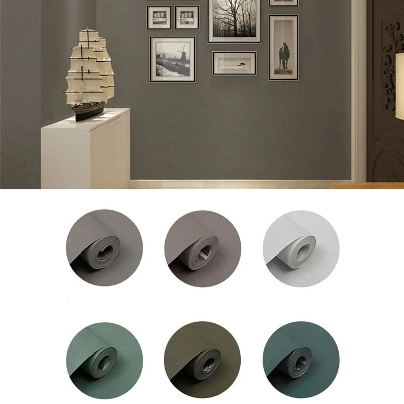 Однотонная шелковая Нетканая ткань для стен объемный минималистичный дизайн