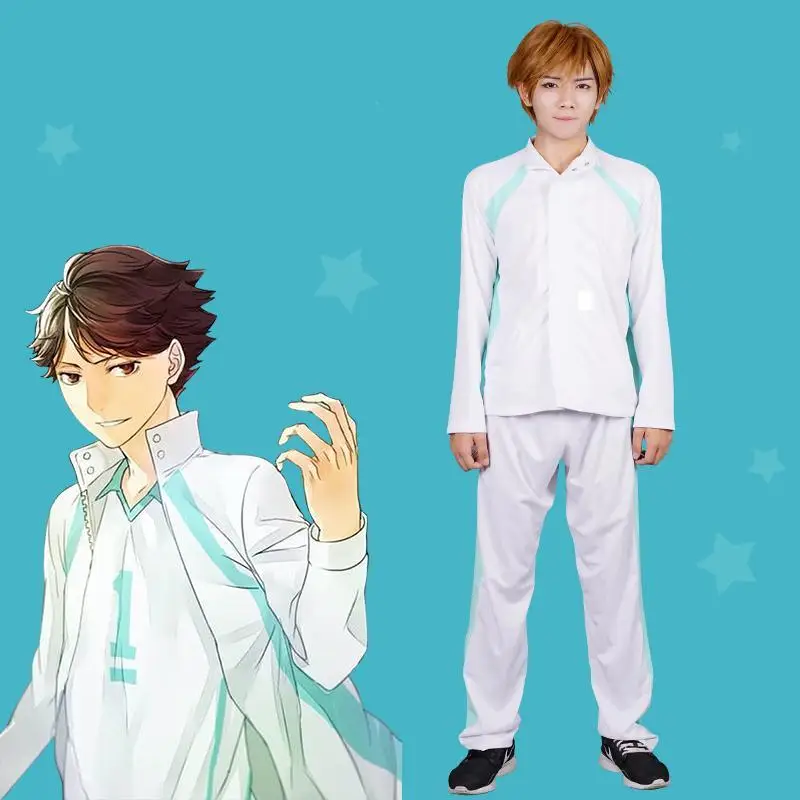 Унисекс аниме Cos Haikyuu! Куртка с коротким рукавом Oikawa Tooru верхняя одежда пальто |