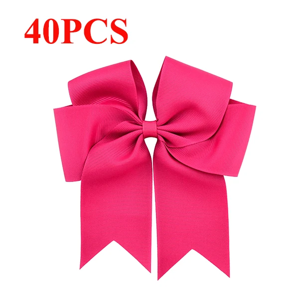 14 20 пар 6 дюймов большой Cheer Grosgrain ленты бант аксессуары для волос ручной работы Твердые Болельщицы банты для волос с аллигатором заколки для волос - Цвет: 14