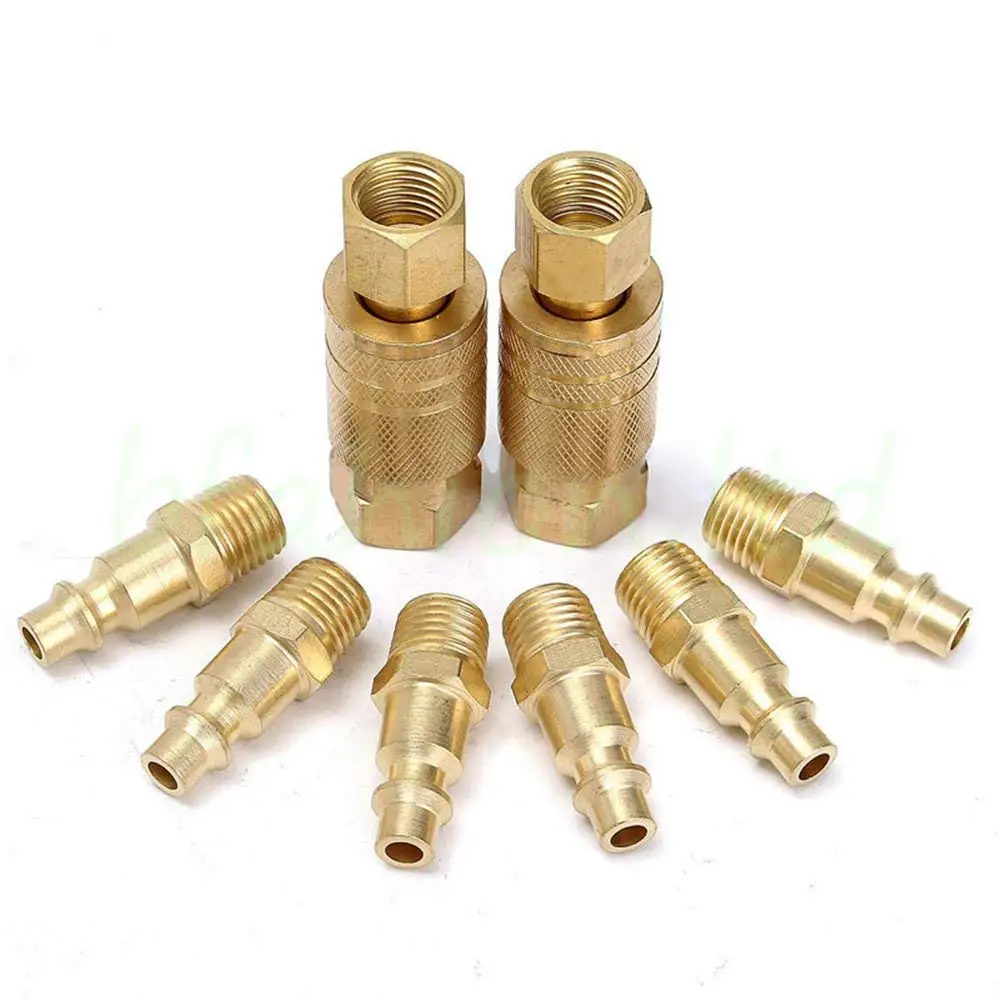 10 PCs USA Style Brass Quick Realease Air Line Coupler Connector Set For Compressor Tools | Обустройство дома
