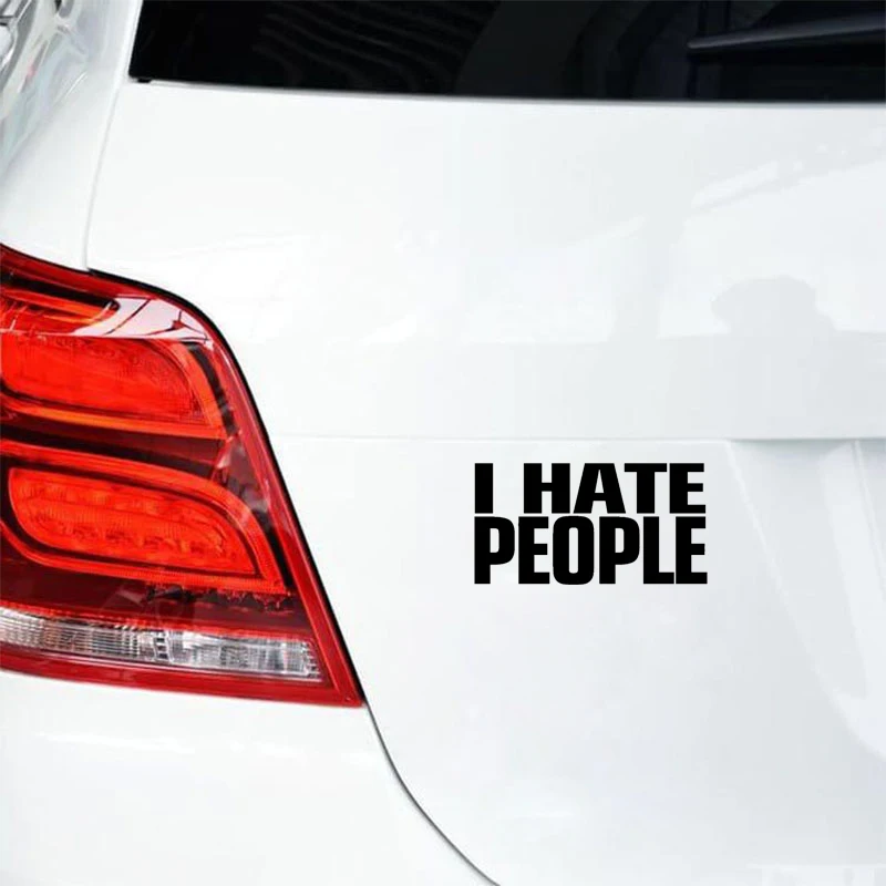 QYPF 17 см * 8 9 забавная Высококачественная виниловая наклейка на автомобиль I HATE PEOPLE