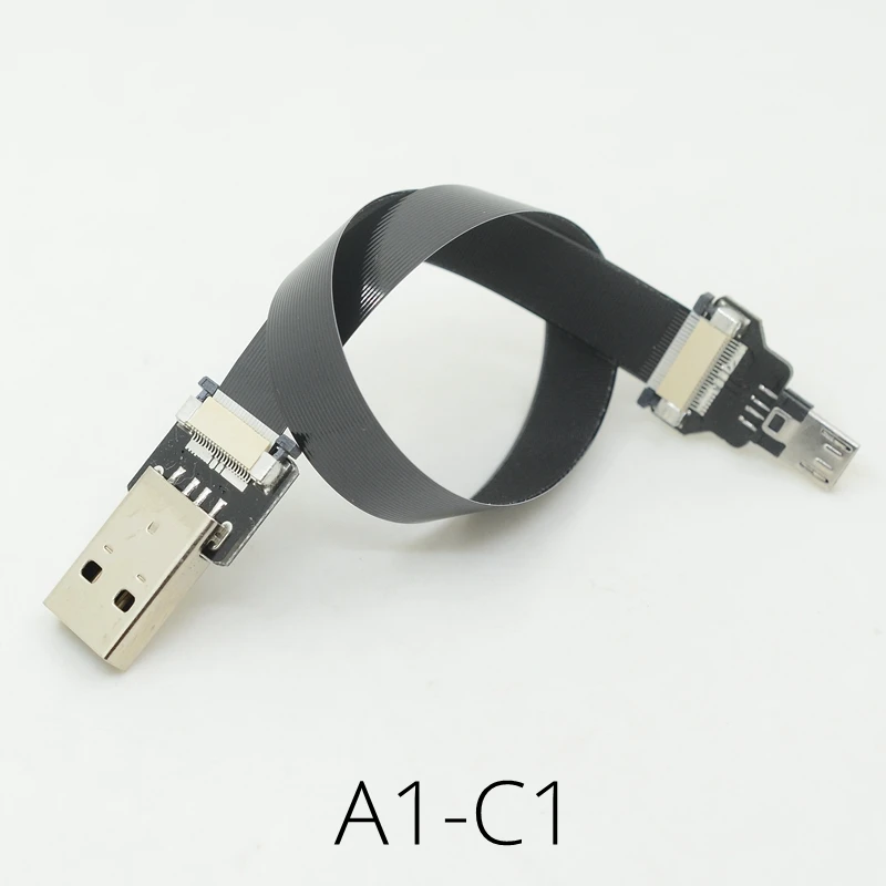 Кабель FFC USB 3 1 Type c FPV плоский тонкий ленточный кабель FPC Угловой Micro OTG к для