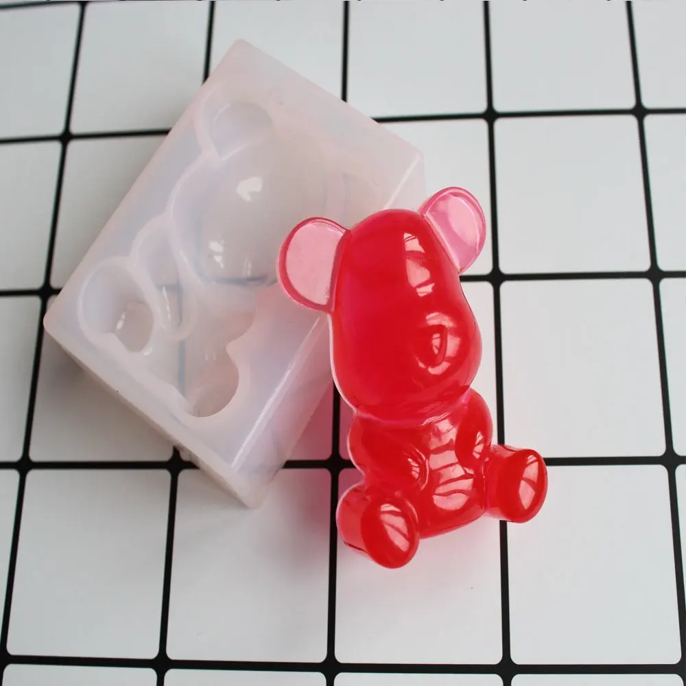 Милая силиконовая форма для сидящего медведя DIY глина эпоксидная смола украшения