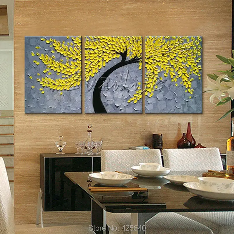 Картина на холсте палитра нож 3D текстура акриловое Дерево картина стену картины