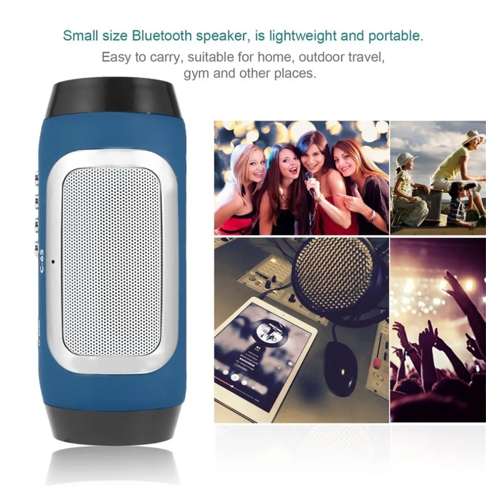 PCTC HIFI синий беспроводной Bluetooth Сабвуфер мини открытый динамик TF FM|Караоке и