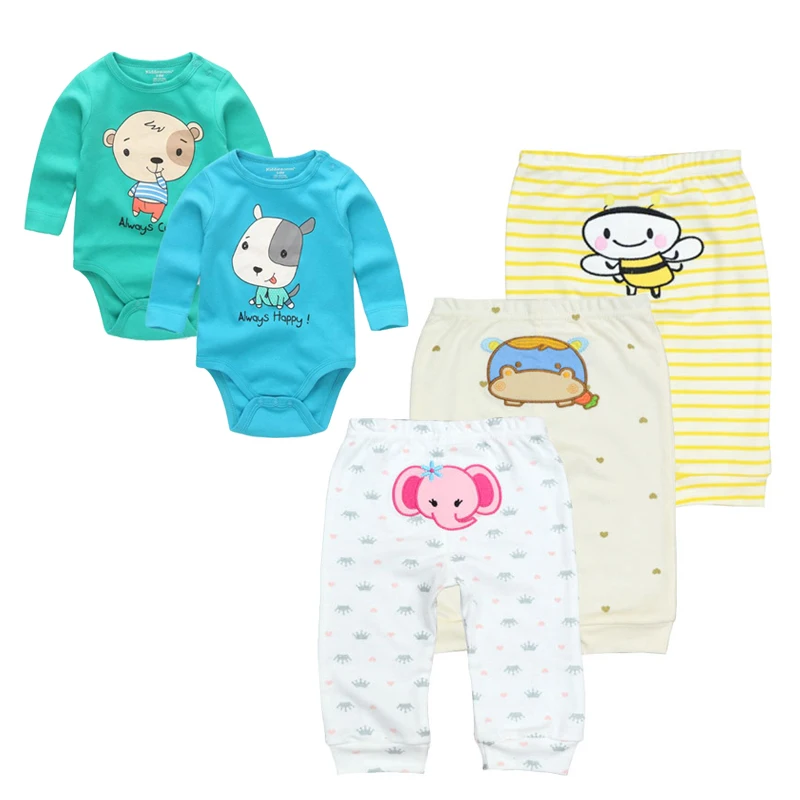 Kiddiezoom/комплекты одежды для малышей Детский Комбинезончик + штаны унисекс