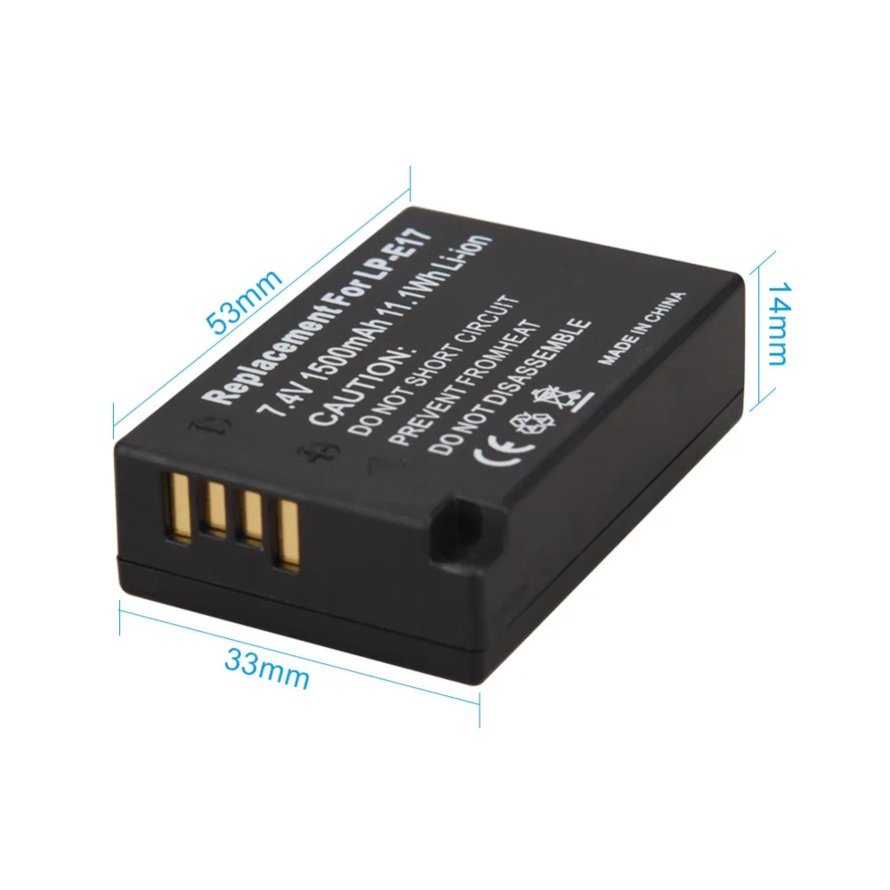 1500 мАч LP-E17 LPE17 LP E17 Перезаряжаемые Камера Аккумуляторы для Canon EOS M3 M5 750D 760D T6i T6s 8000D