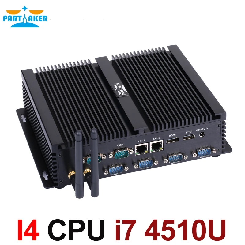 Причастник безвентиляторный промышленный Мини ПК i7 4500U i3 i5 Barebone Windows 10 ITX
