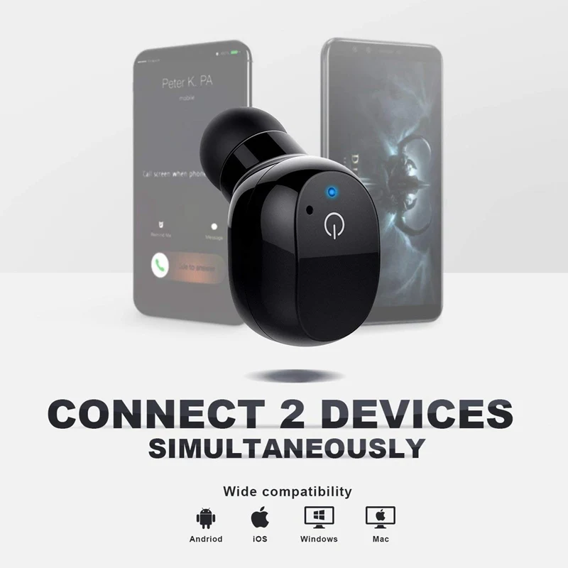 Мини Mpow EM12 Беспроводные наушники с одним наушником Bluetooth V4.2 сенсорное управление