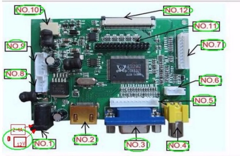 Универсальная плата контроллера VGA 2AV 50PIN TTL LVDS модуль монитора для Raspberry PI LCD AT070TN90