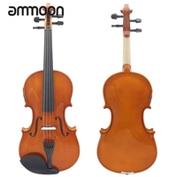 44 full size violin natural acoustic eq violin fiddle solid wood spruce face board with 6 35mm wire bow rest rosin string case